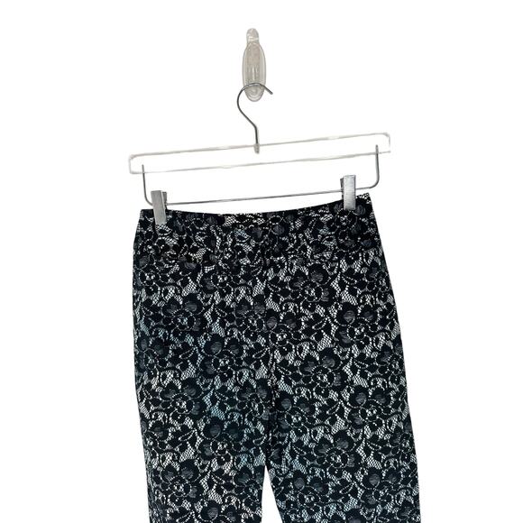 Dolce & Gabbana Gray Black White Floral Lace Print Straight Leg Trousers Size 6 - Picture 2 of 12